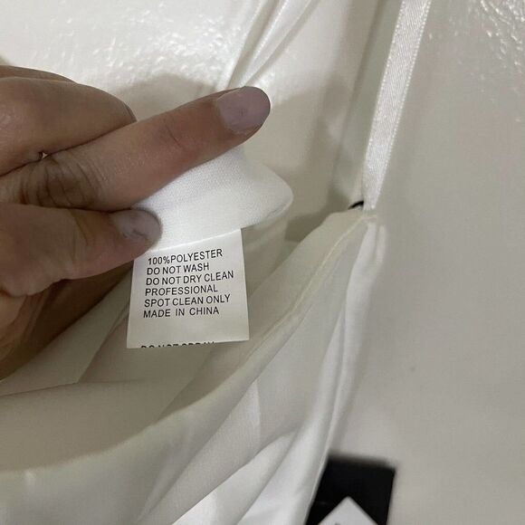 NWT MAC DUGGAL LEENA ONE SHOULDER DOUBLE STRAP WHITE SATIN GOWN US 8 $298 - Picture 4 of 11